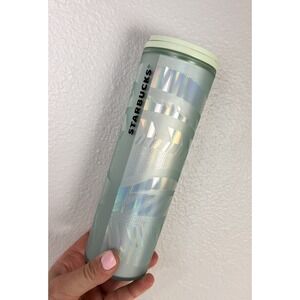 STARBUCKS LIMITED EDITION Mint Etched Ribbon Swirl Tumbler 16 Oz Cup
